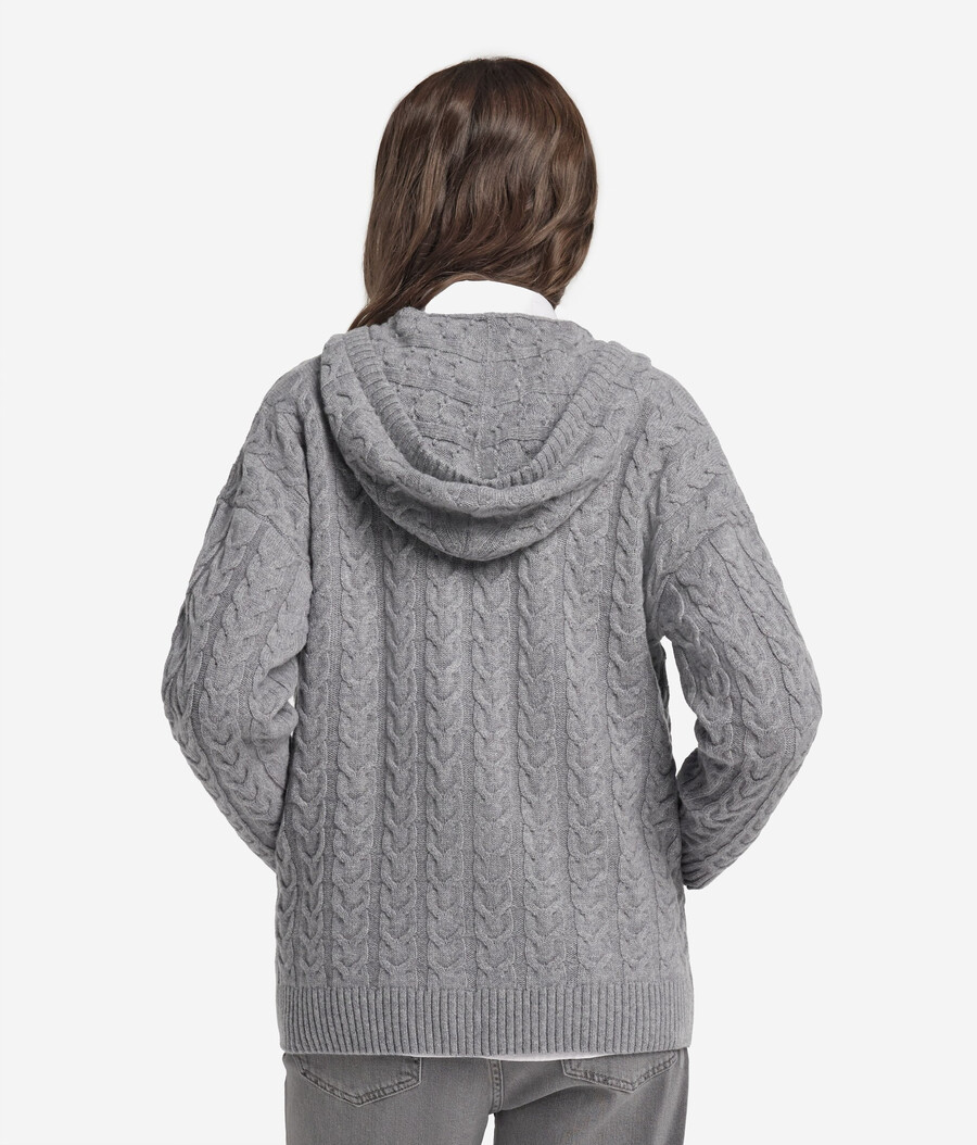 felpa in cashmere ultra morbido con lavorazione a trecce
