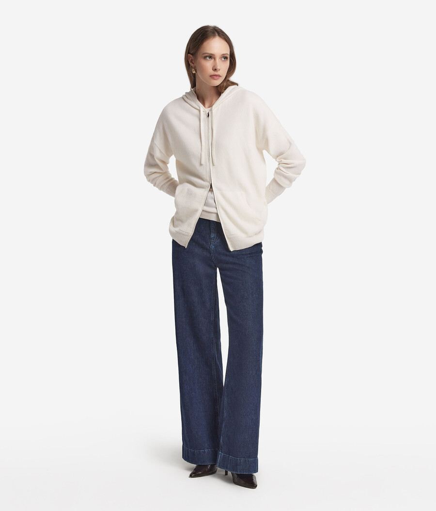 felpa con cappuccio in cashmere ultra morbido
