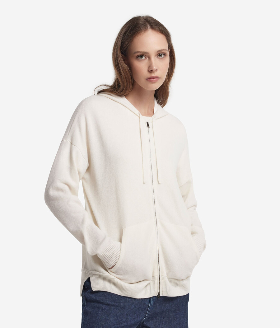 felpa con cappuccio in cashmere ultra morbido