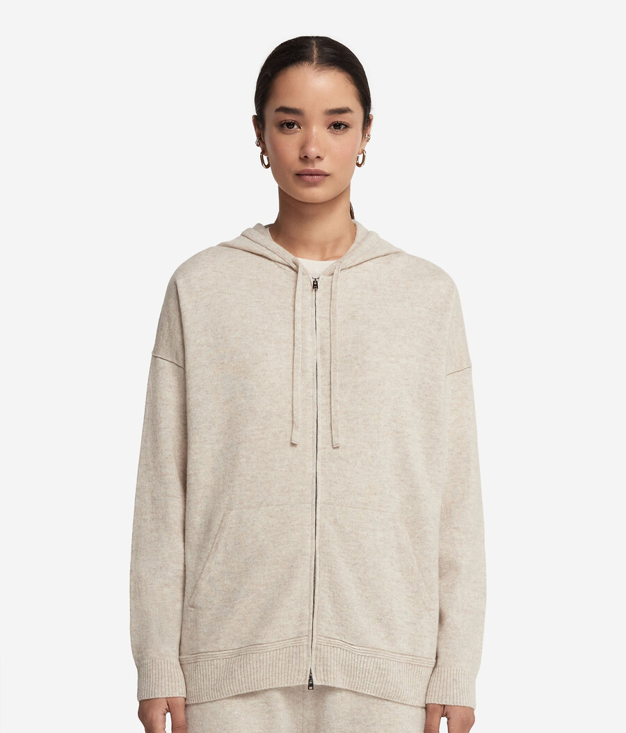 felpa con cappuccio in cashmere ultra morbido