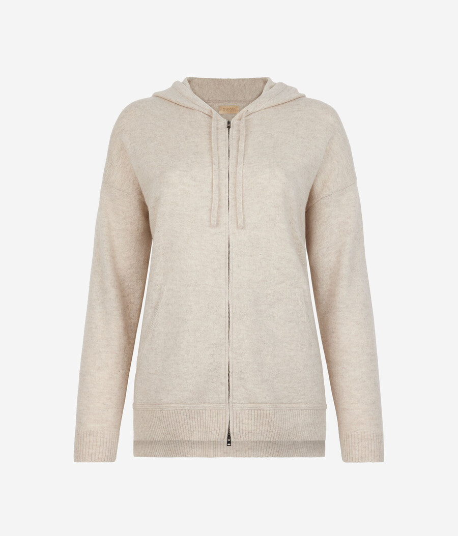 felpa con cappuccio in cashmere ultra morbido