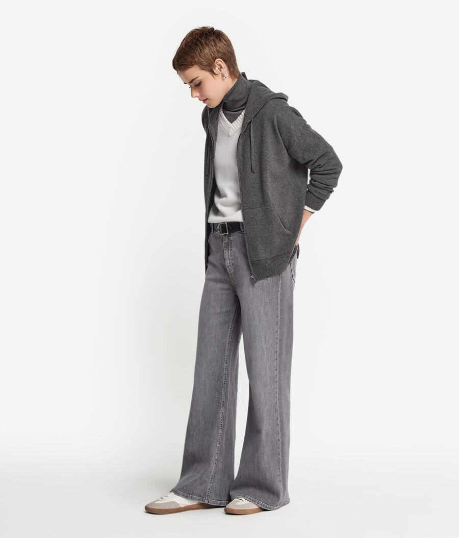 felpa con cappuccio in cashmere ultra morbido