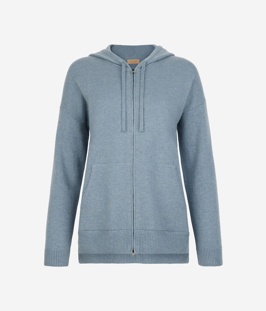 felpa con cappuccio in cashmere ultra morbido
