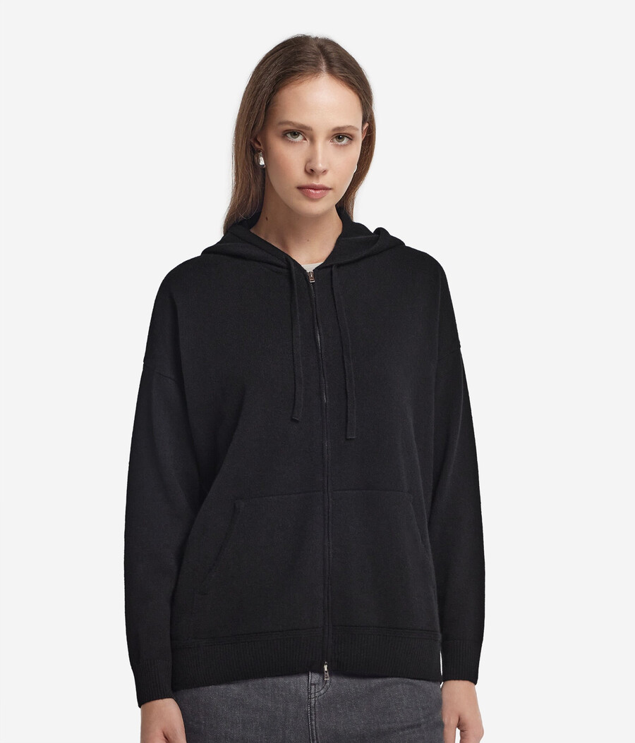 felpa con cappuccio in cashmere ultra morbido
