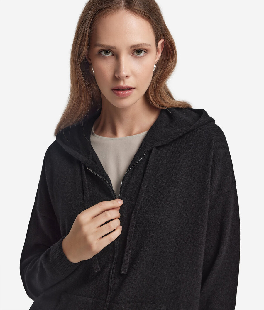 felpa con cappuccio in cashmere ultra morbido
