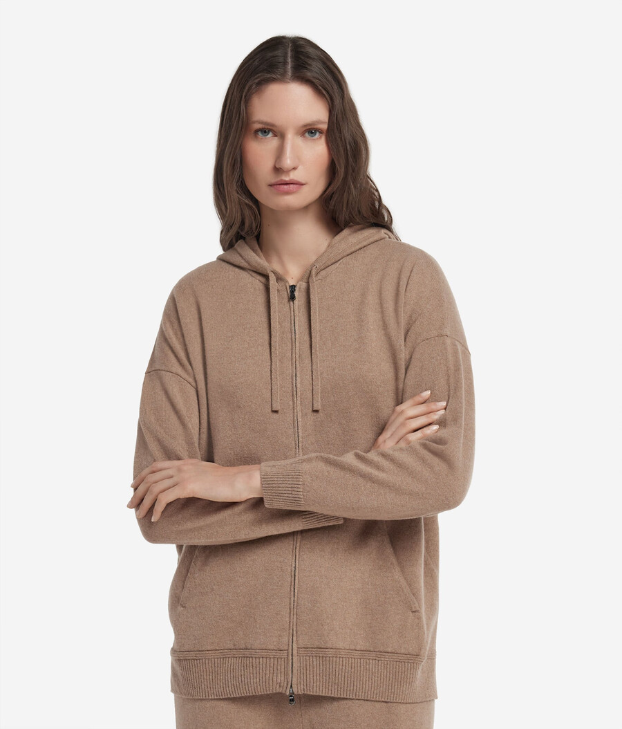 felpa con cappuccio in cashmere ultra morbido