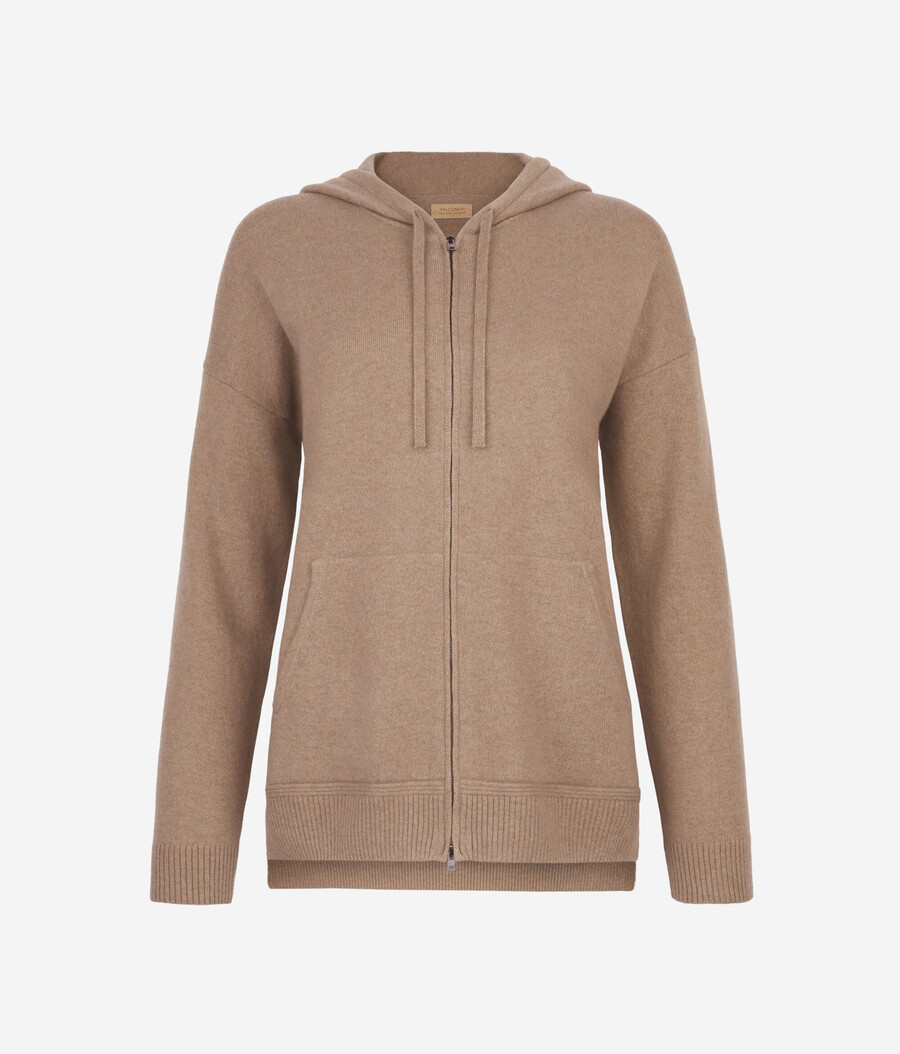 felpa con cappuccio in cashmere ultra morbido