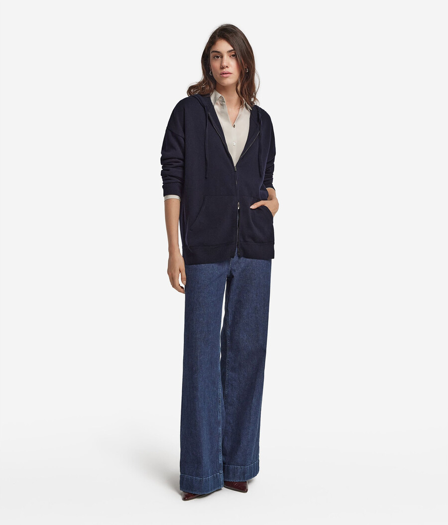 felpa con cappuccio in cashmere ultra morbido