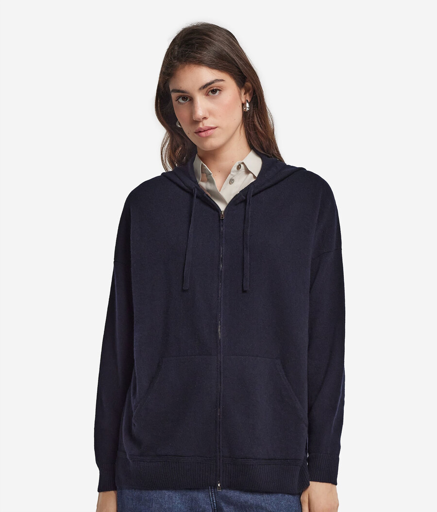 felpa con cappuccio in cashmere ultra morbido