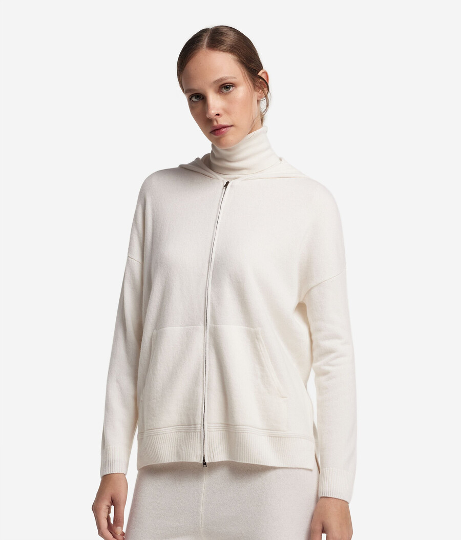felpa con cappuccio in cashmere ultra morbido