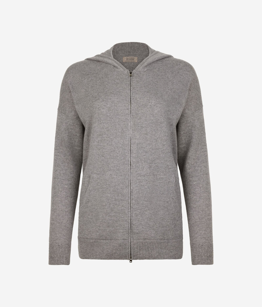 felpa con cappuccio in cashmere ultra morbido