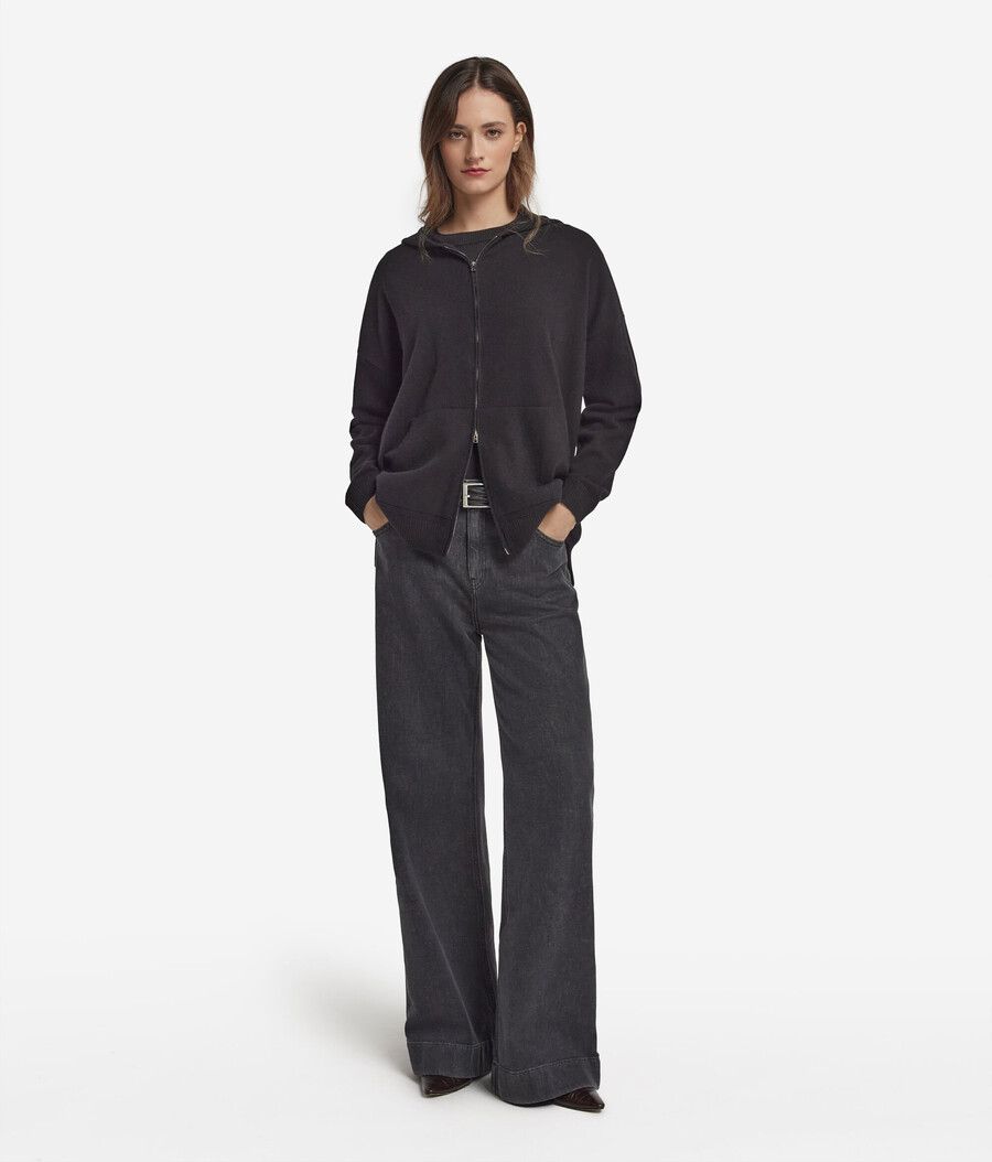 felpa con cappuccio in cashmere ultra morbido