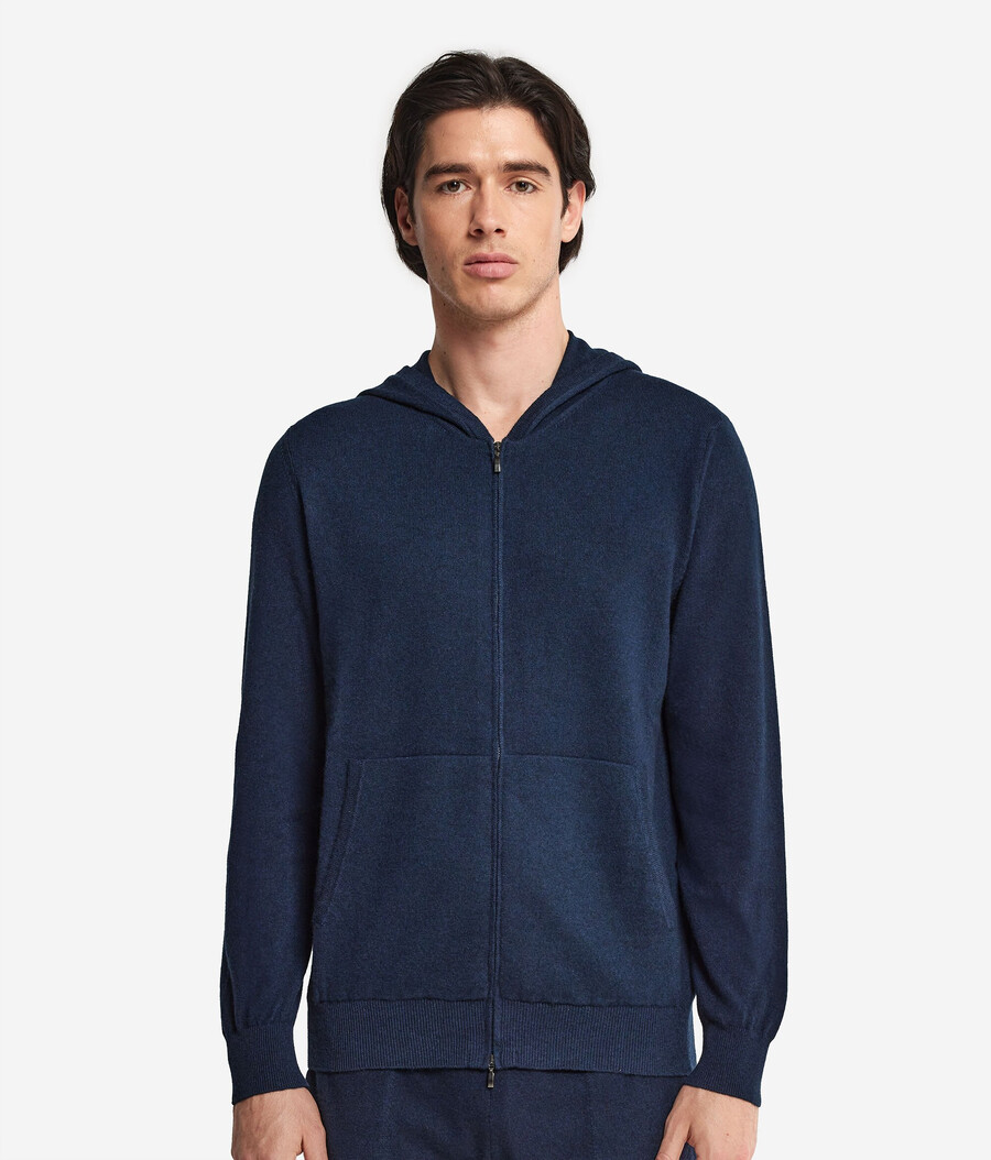 felpa con zip intera in cashmere ultra morbido