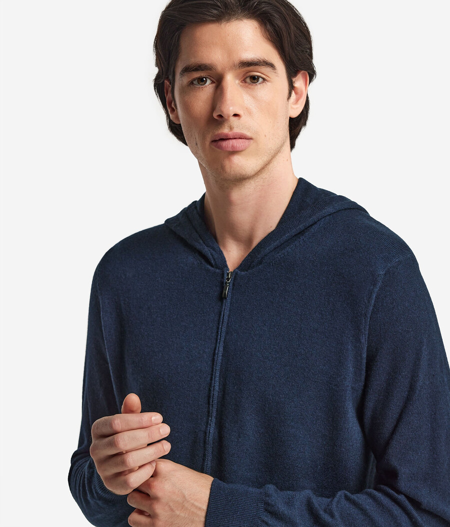 felpa con zip intera in cashmere ultra morbido
