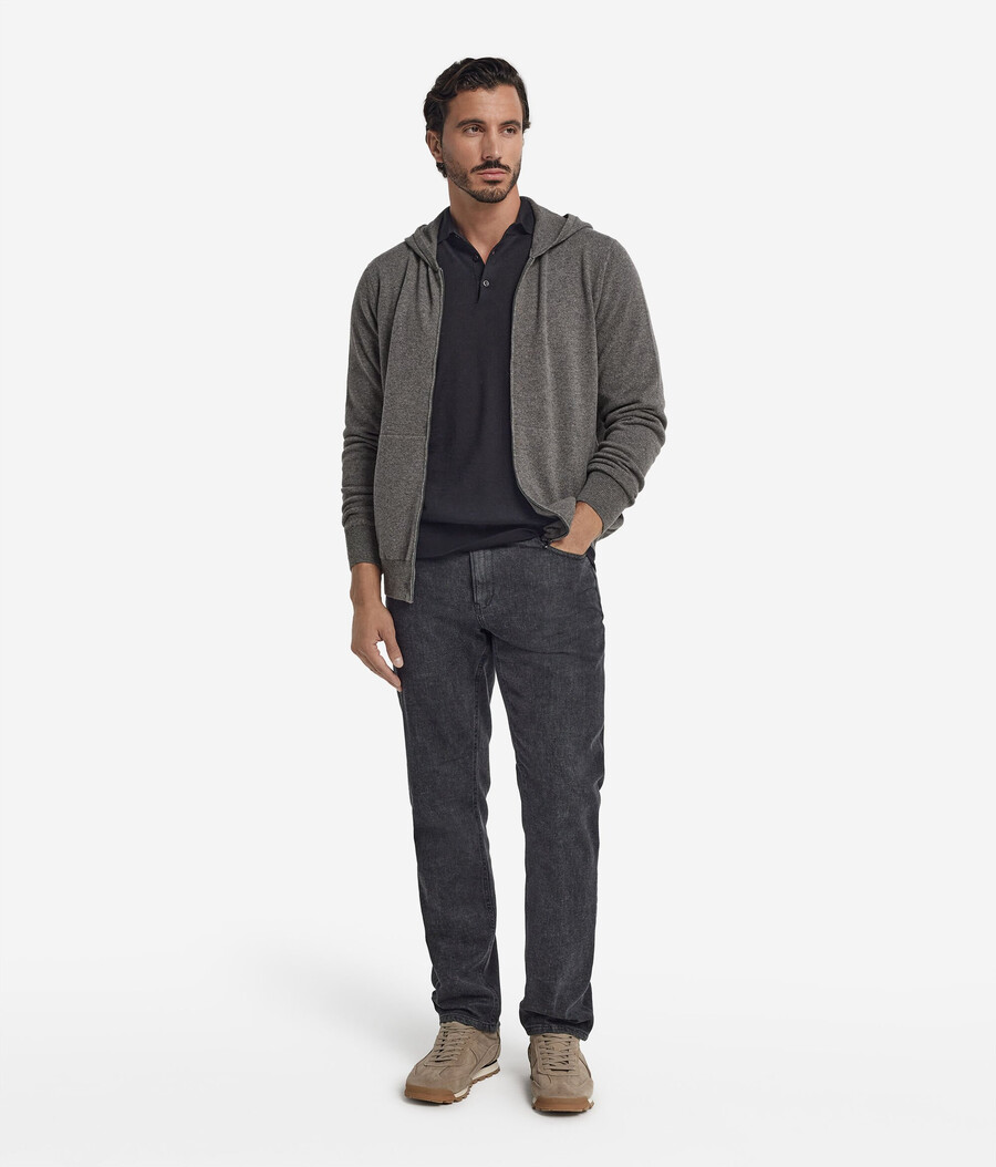 felpa con zip intera in cashmere ultra morbido