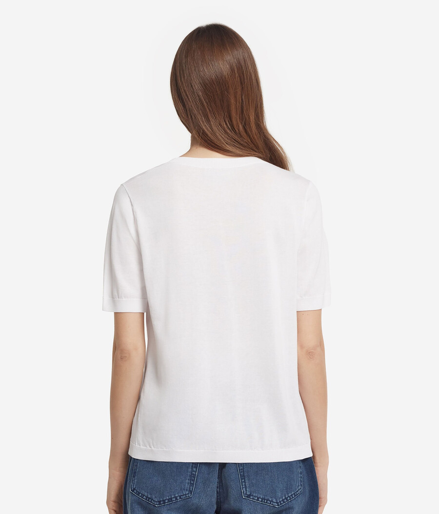 maglietta in cotone con scollo a v