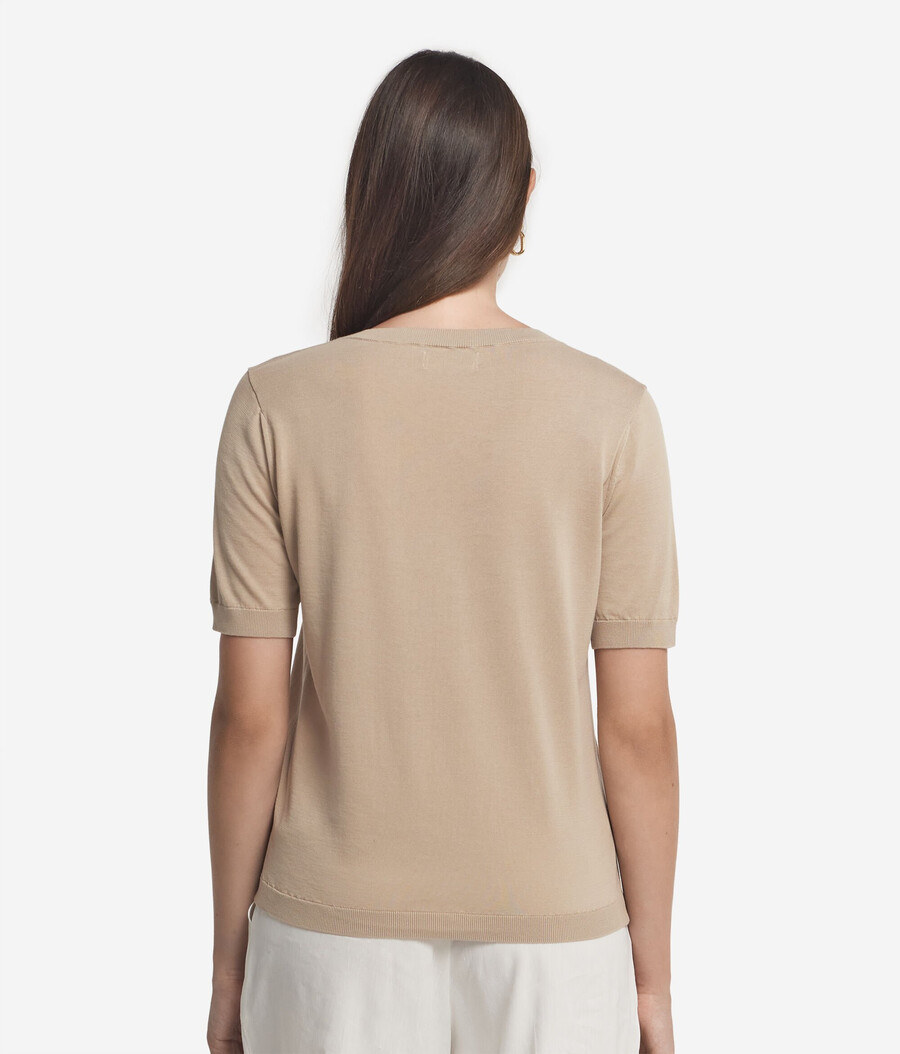 maglietta in cotone con scollo a v