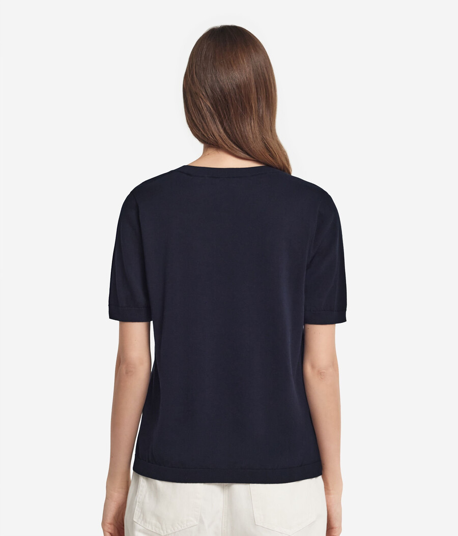 maglietta in cotone con scollo a v