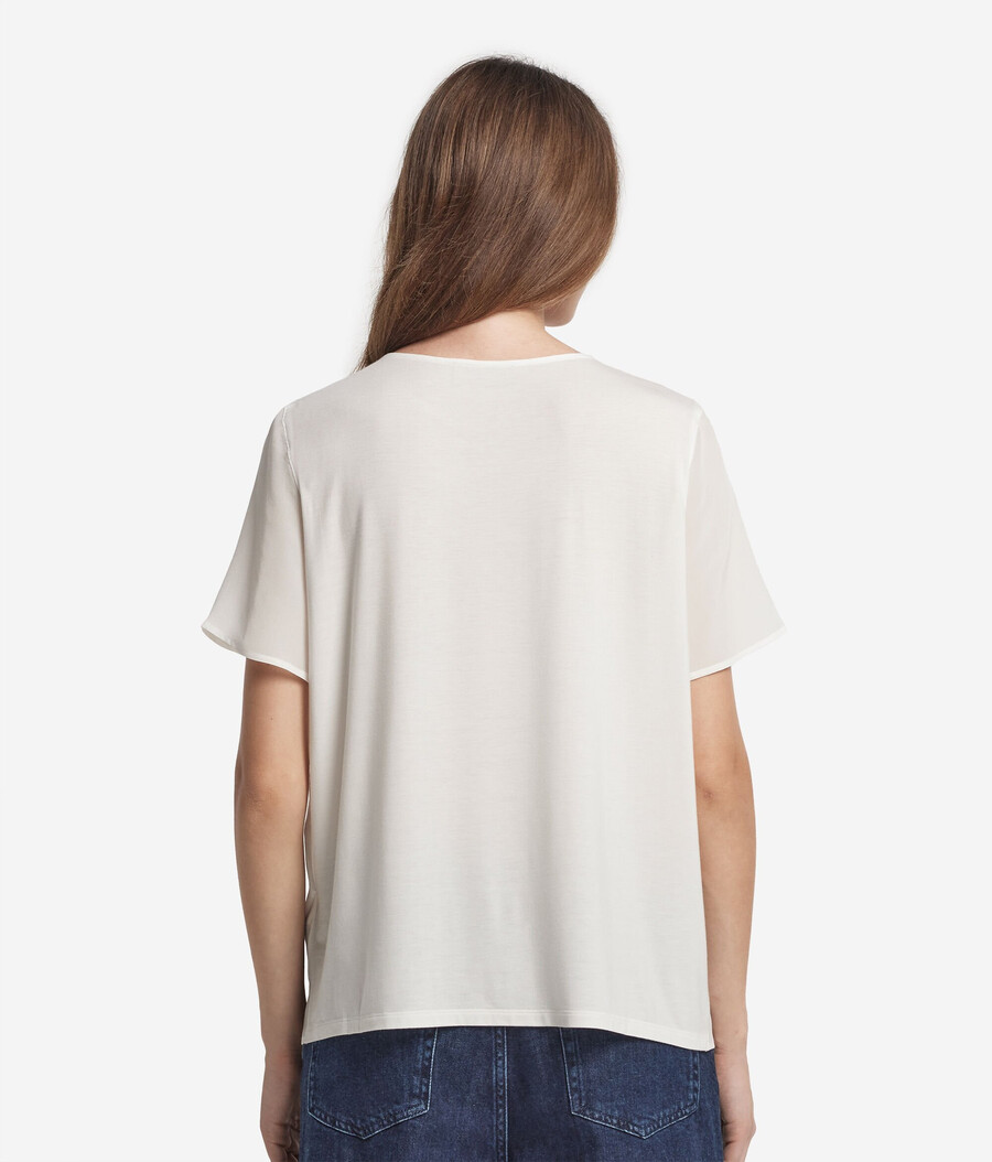 t-shirt in seta a scollo tondo