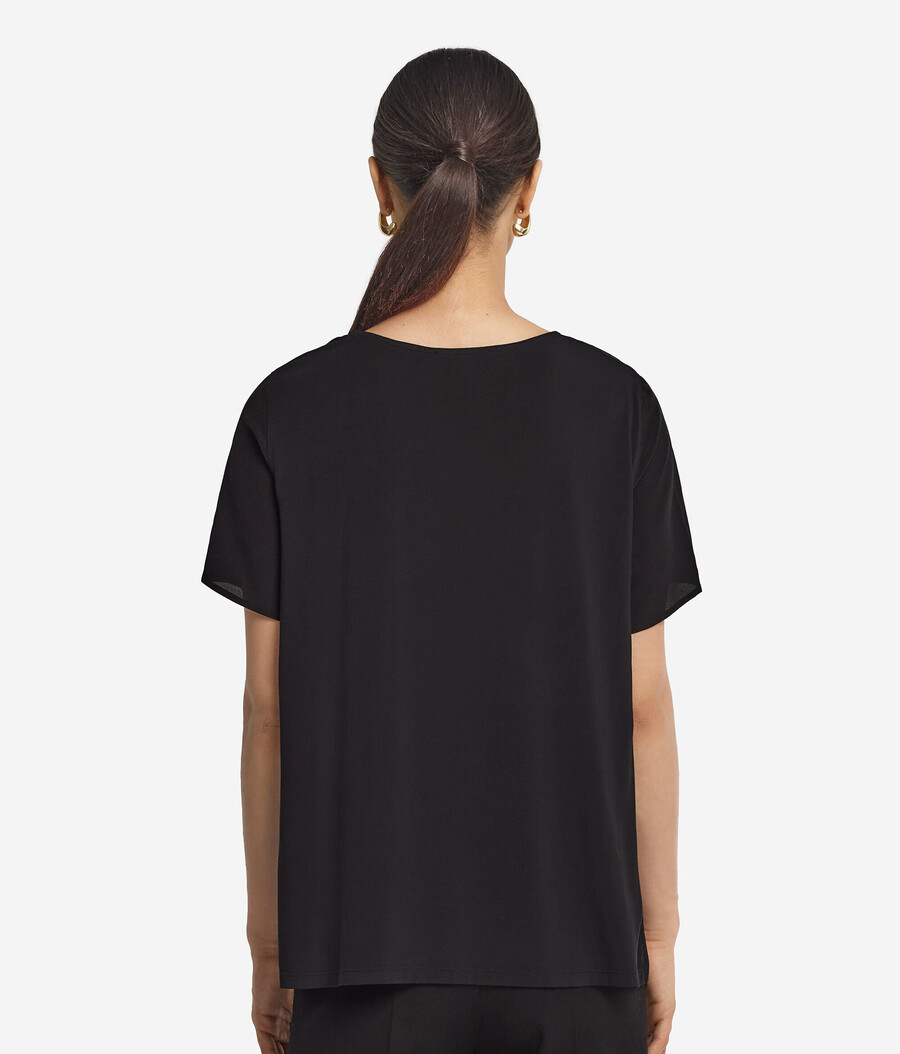 t-shirt in seta a scollo tondo