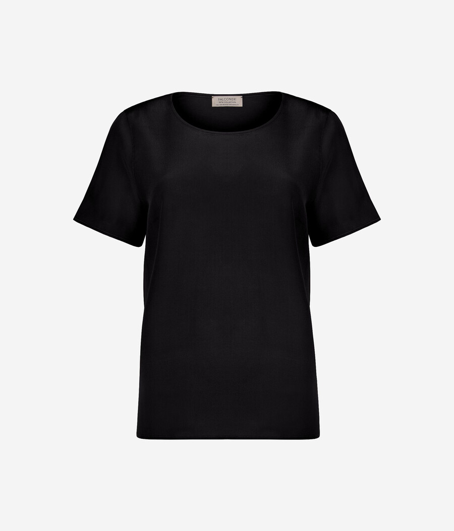t-shirt in seta a scollo tondo
