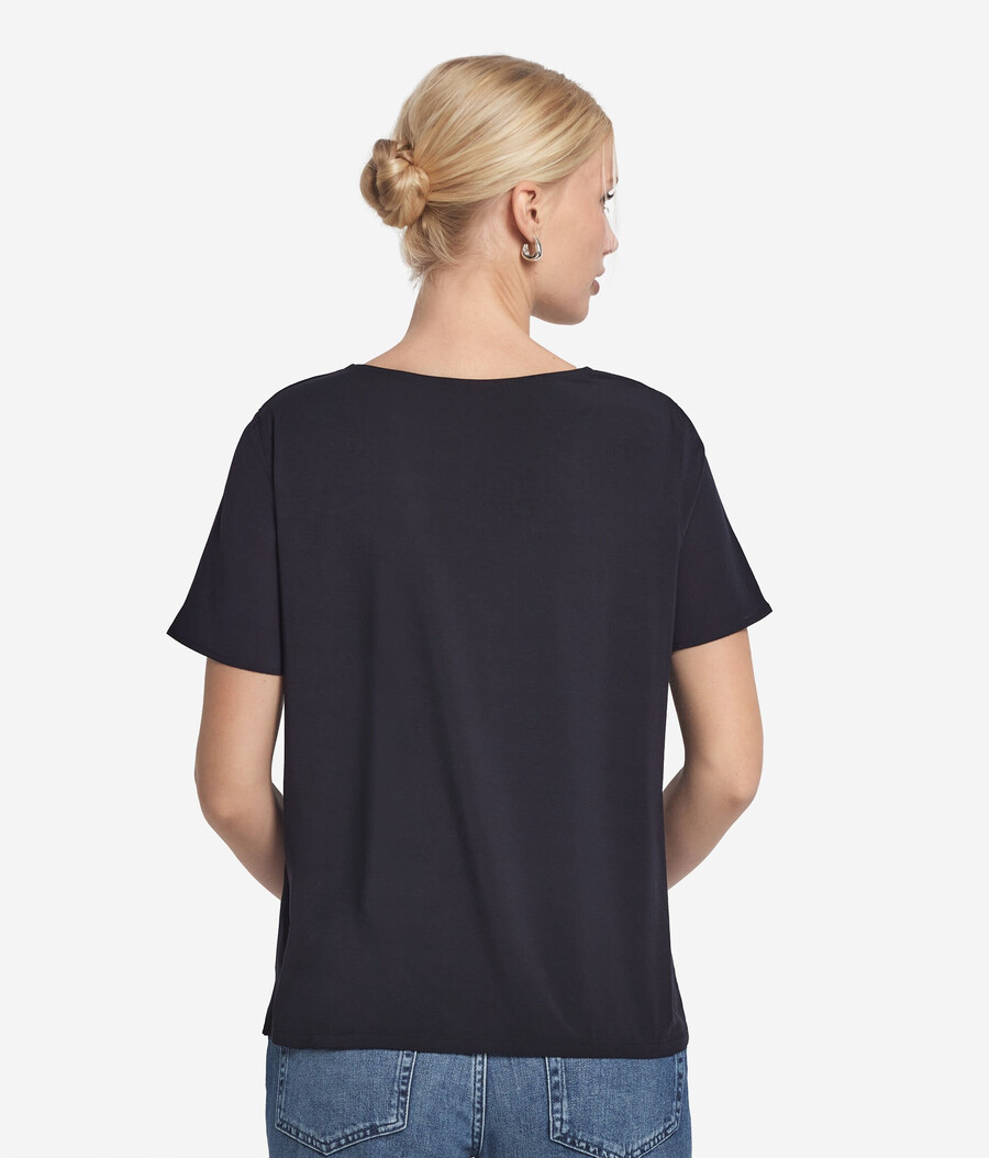 t-shirt in seta a scollo tondo