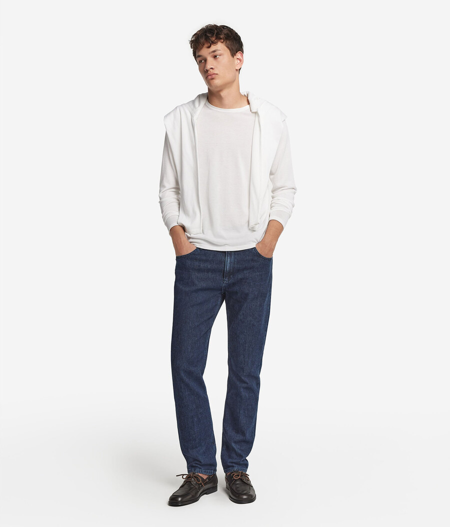 maglione girocollo in seta e cotone
