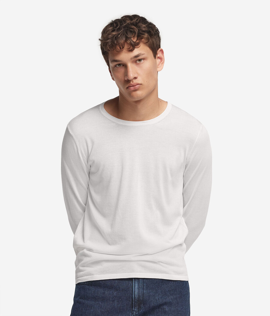 maglione girocollo in seta e cotone