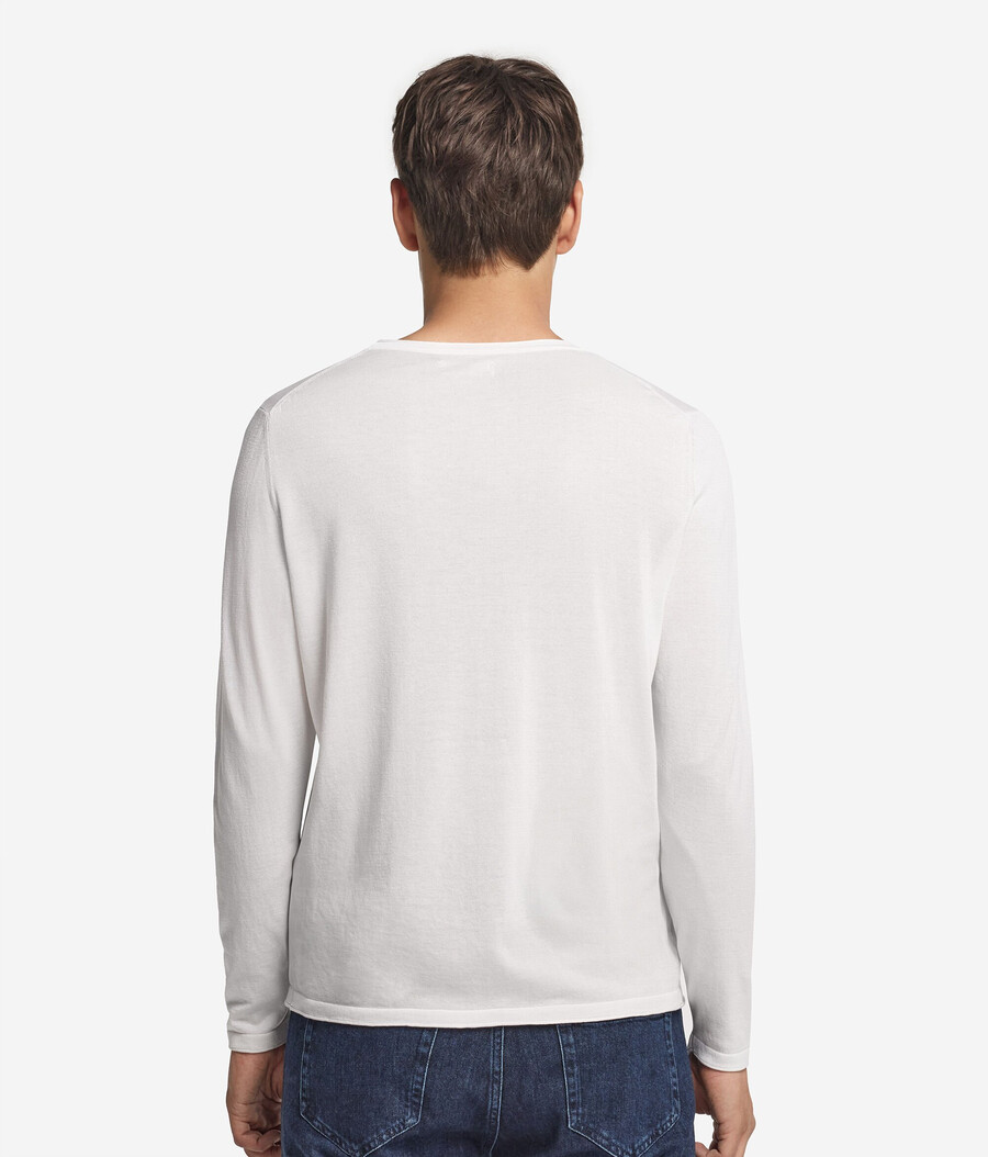 maglione girocollo in seta e cotone