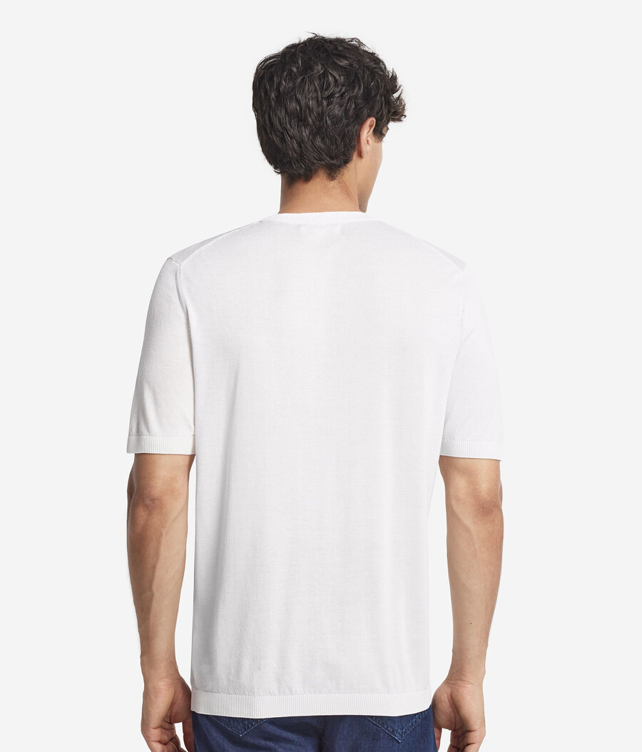 t-shirt a maniche corte in seta e cotone