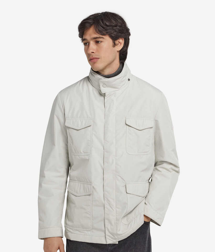 giacca safari in tessuto tecnico cashmere