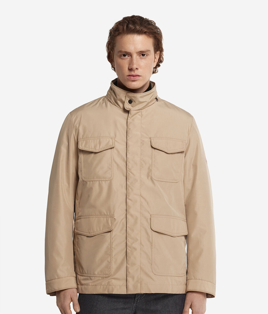 giacca safari in tessuto tecnico cashmere