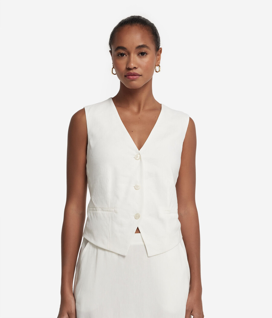 gilet in lino e viscosa