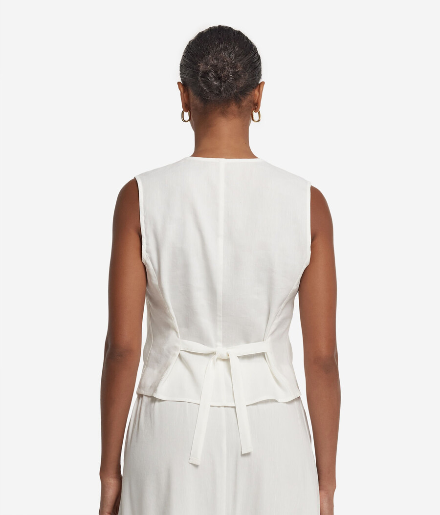 gilet in lino e viscosa