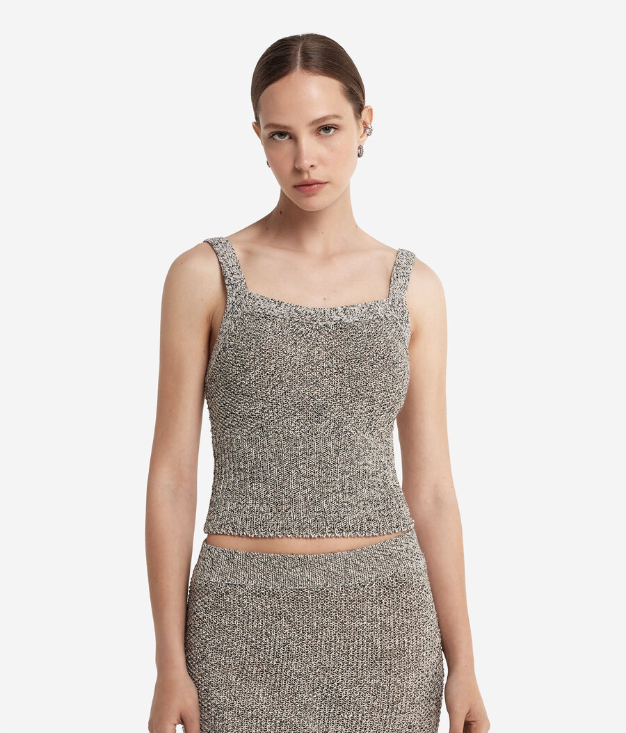 top con paillettes