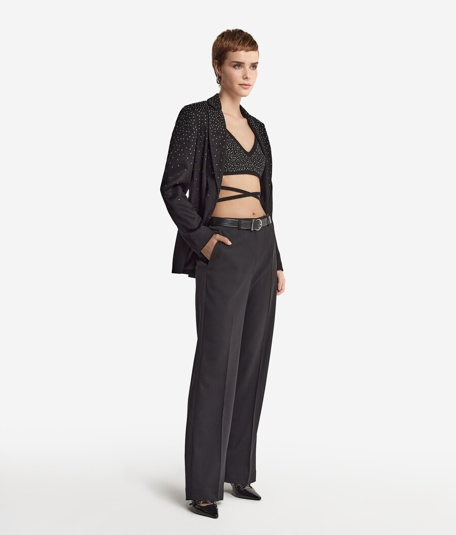 reggiseno in cashmere con strass