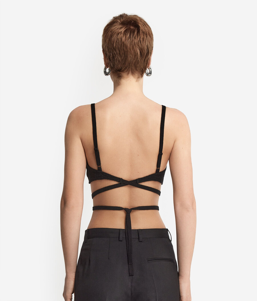reggiseno in cashmere con strass