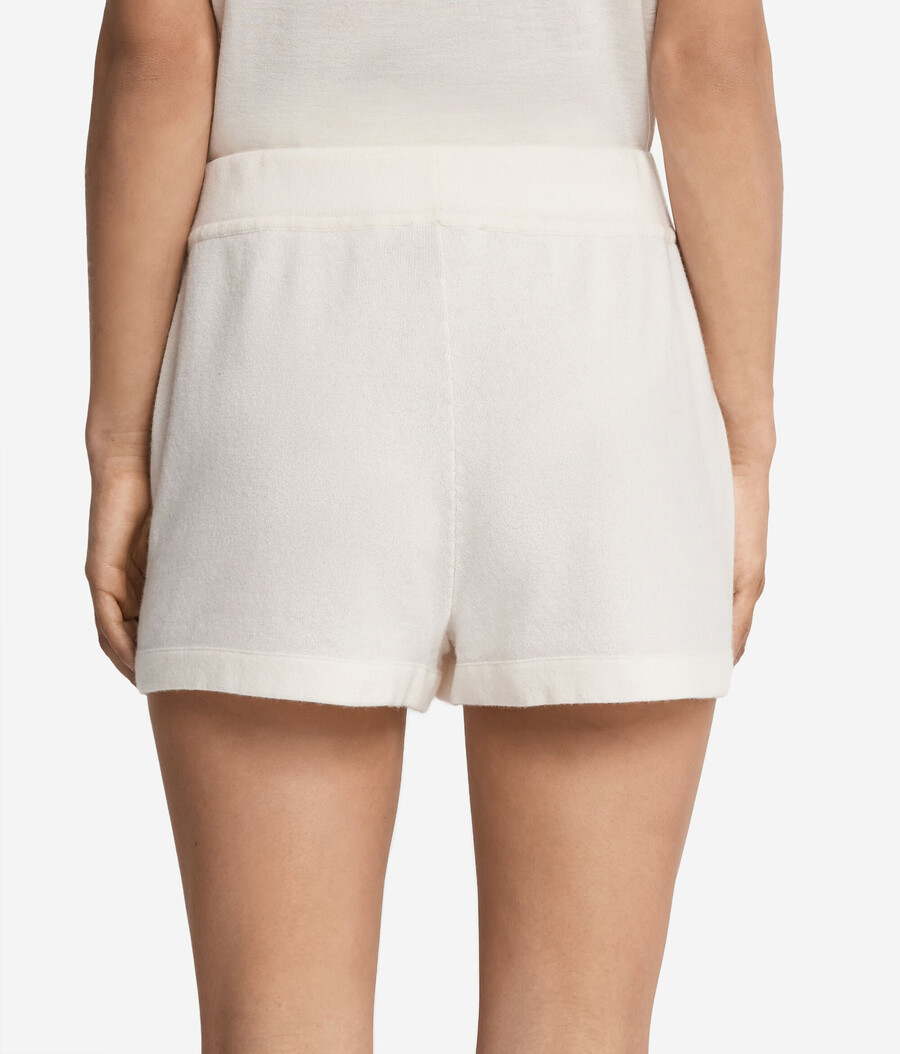 pantaloncini in cashmere con ricamo floreale