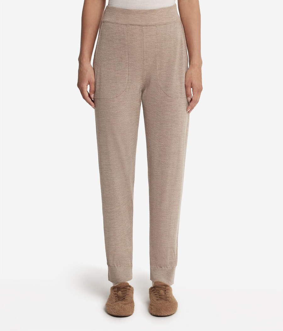 pantaloni in cashmere ultrafine con risvolti alle caviglie