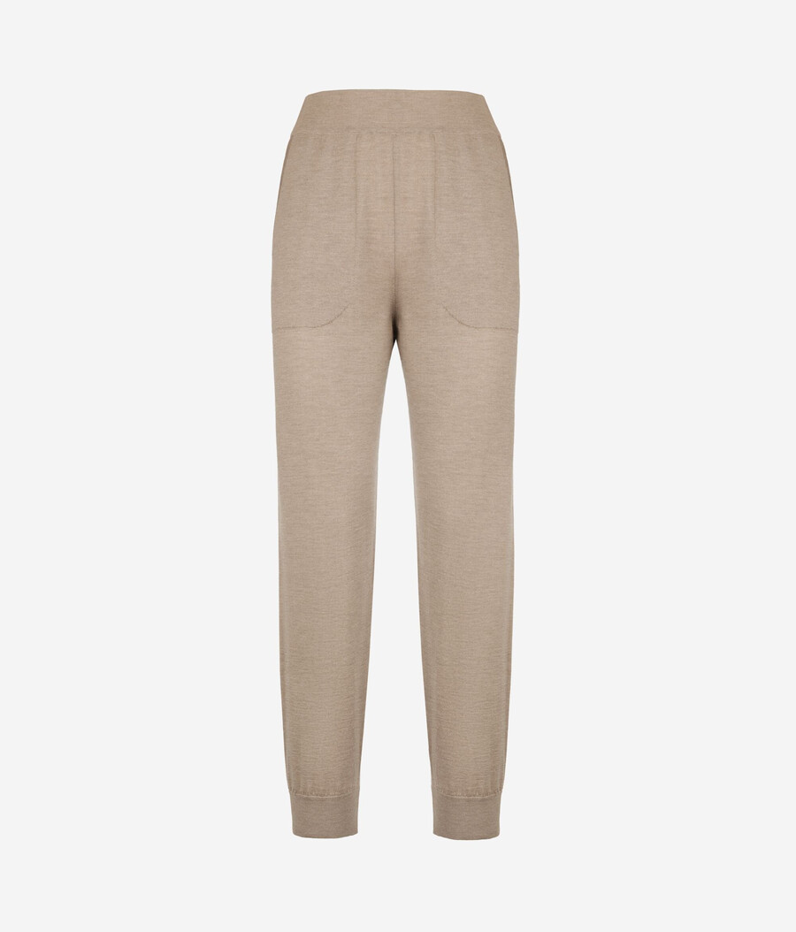 pantaloni in cashmere ultrafine con risvolti alle caviglie
