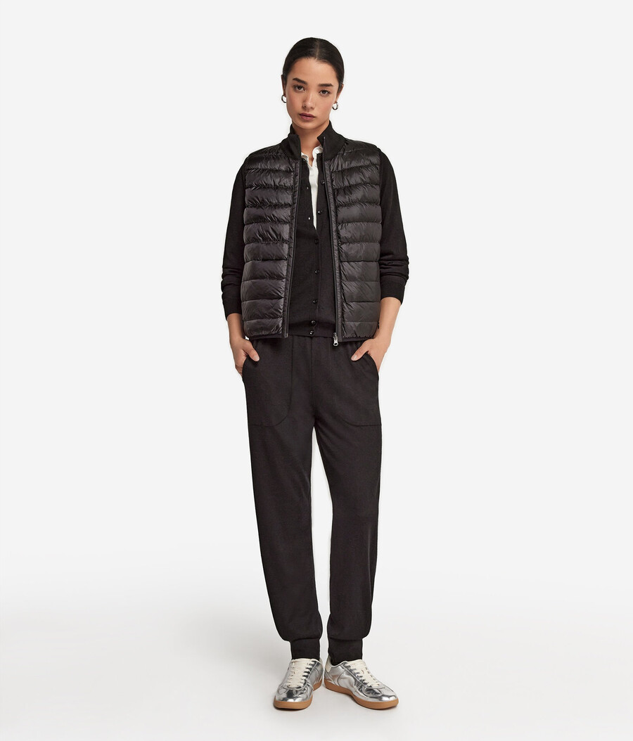 pantaloni in cashmere ultrafine con risvolti alle caviglie