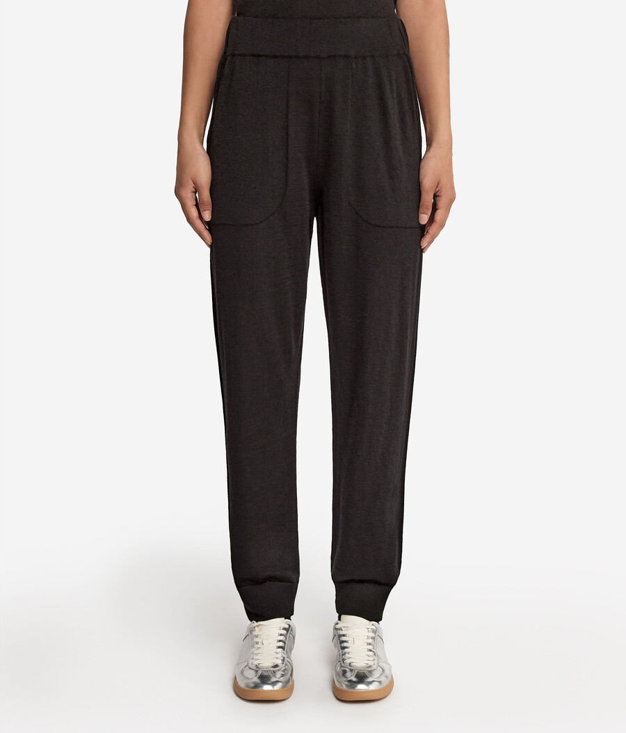 pantaloni in cashmere ultrafine con risvolti alle caviglie