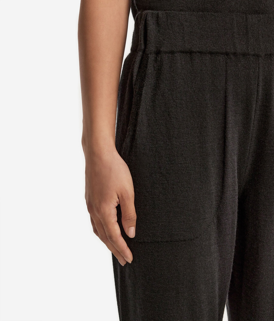 pantaloni in cashmere ultrafine con risvolti alle caviglie