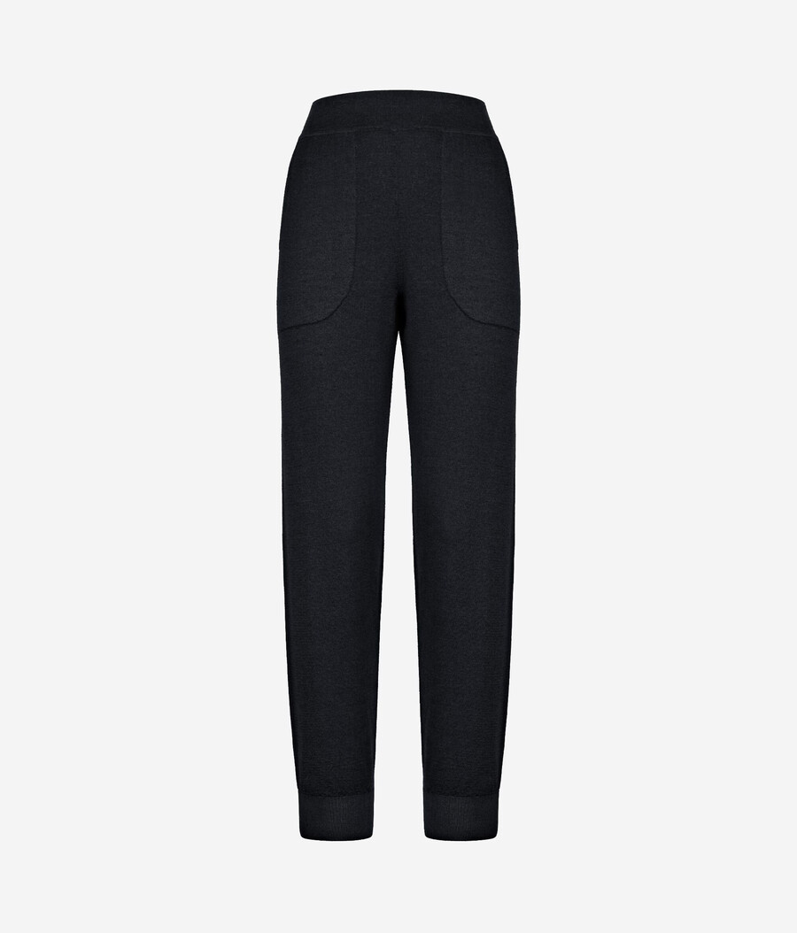 pantaloni in cashmere ultrafine con risvolti alle caviglie
