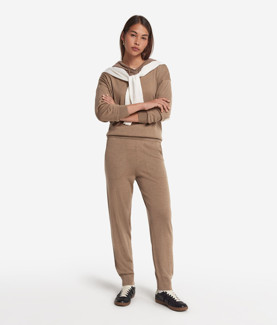 pantaloni in cashmere ultrafine con risvolti alle caviglie