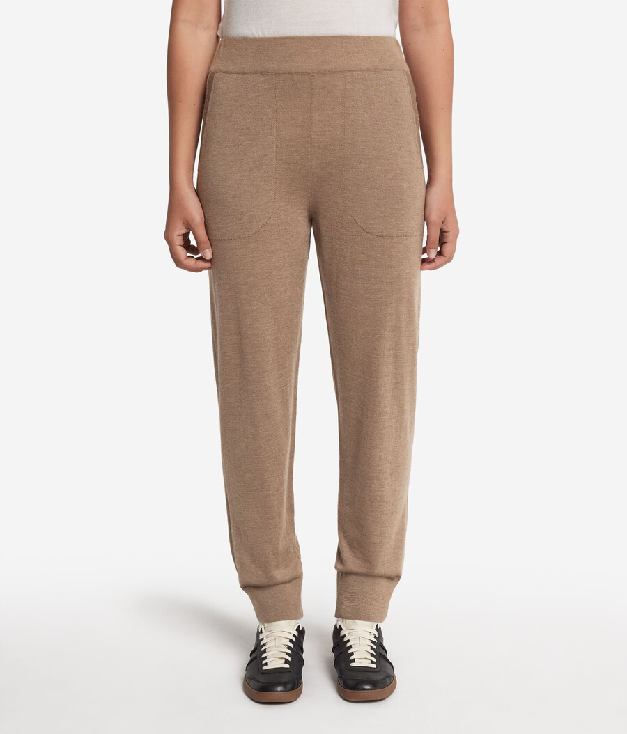 pantaloni in cashmere ultrafine con risvolti alle caviglie