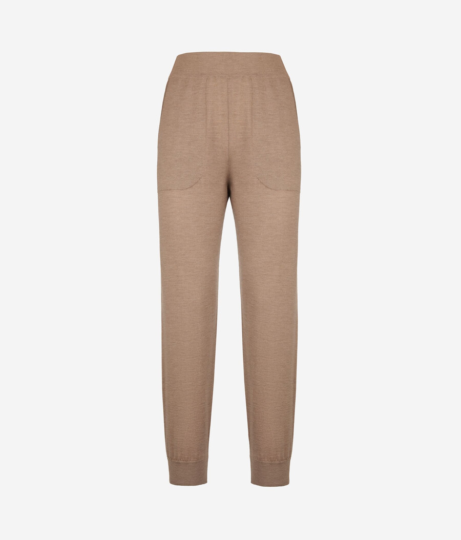 pantaloni in cashmere ultrafine con risvolti alle caviglie