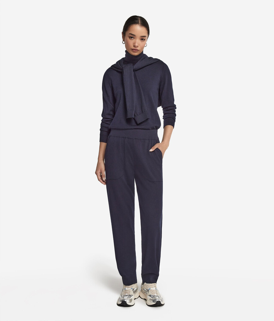 pantaloni in cashmere ultrafine con risvolti alle caviglie