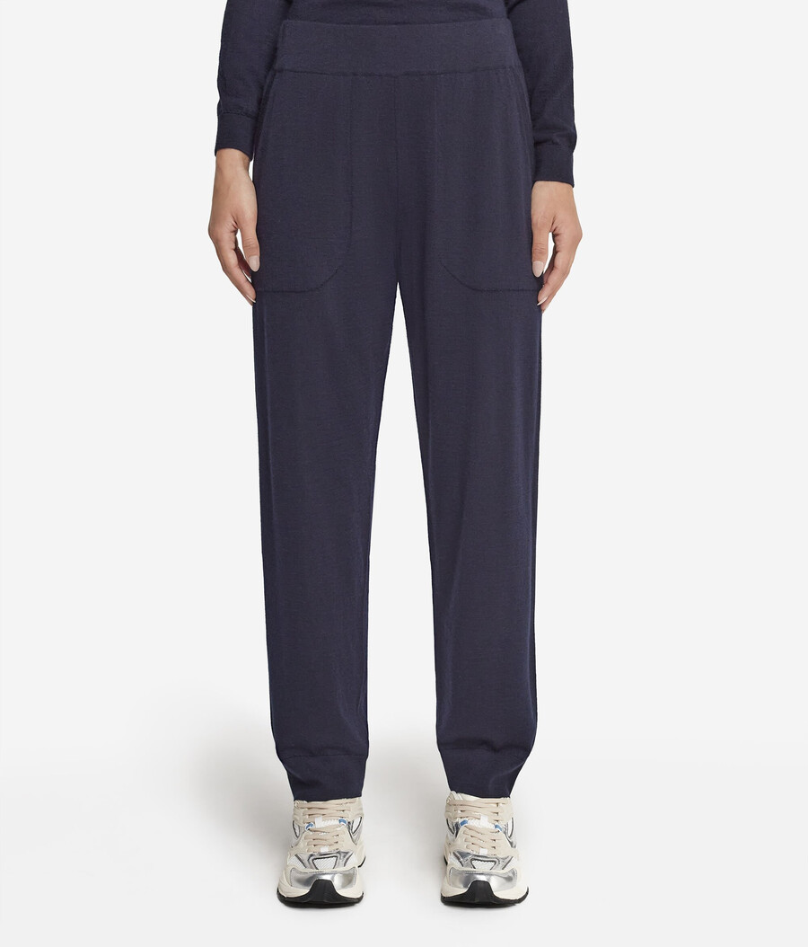 pantaloni in cashmere ultrafine con risvolti alle caviglie