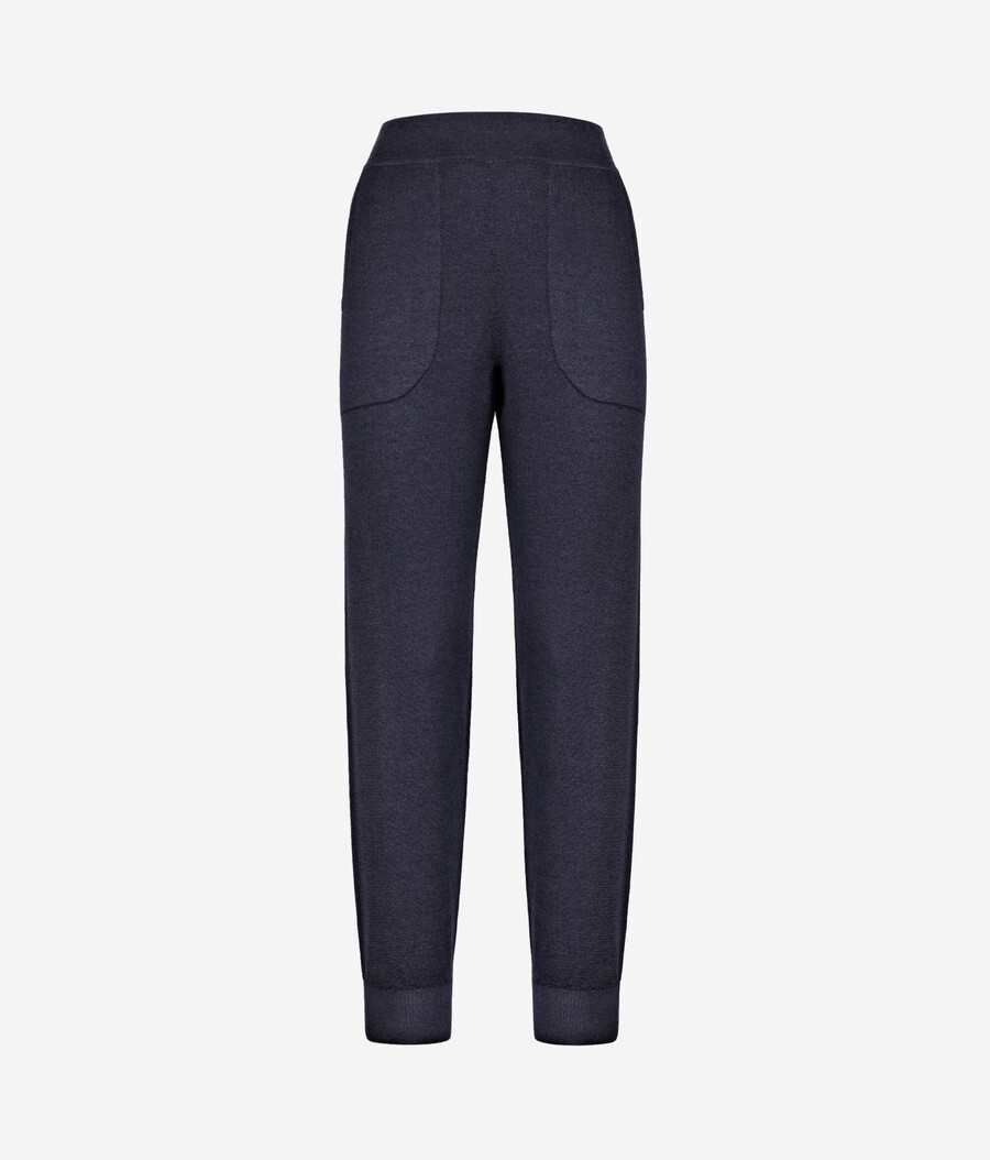 pantaloni in cashmere ultrafine con risvolti alle caviglie